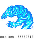 Blue flame tiger attacking Blue flame tiger attacking 83882812