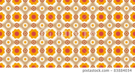 Showa Retro Modern Seamless Pattern Vector Illustration Material Wallpaper 83884034