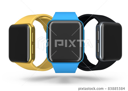 Set of smart watches or fitness tracker on white background. Set of smart watches or fitness tracker on white background. 83885384