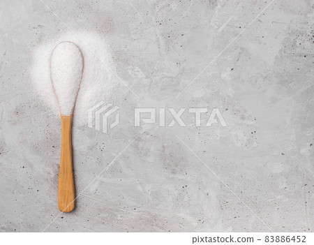 Scattered stevia sweetener without calories with caption 83886452