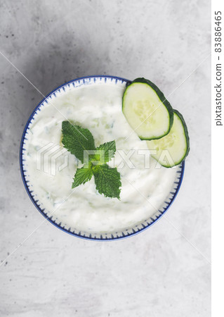 Traditional Indian Raita with Dahi with peppermint 83886465