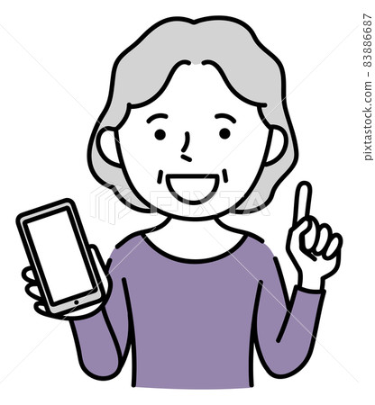 Senior woman operating a smartphone Senior woman operating a smartphone 83886687