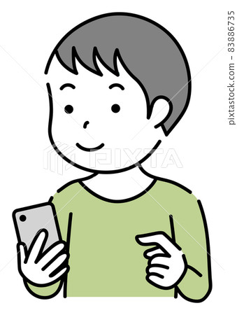 Children and boys operating smartphones Children and boys operating smartphones 83886735