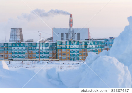 Winter industrial landscape Winter industrial landscape 83887487