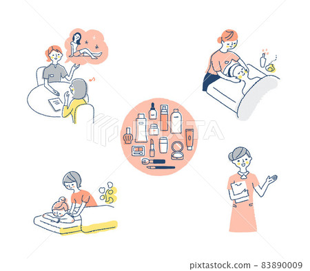 Scene set at various beauty salons 83890009