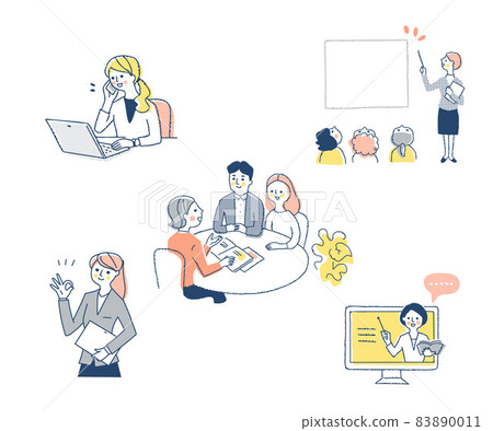 Various business scene sets 83890011