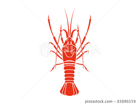 Ise lobster silhouette icon red Ise lobster silhouette icon red 83890159