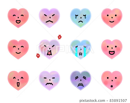 Illustration of colorful emotional expression showing the barometer of the heart Watercolor style 83891507
