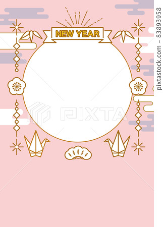 Fashionable and cute photo frame New Year's card 83893958