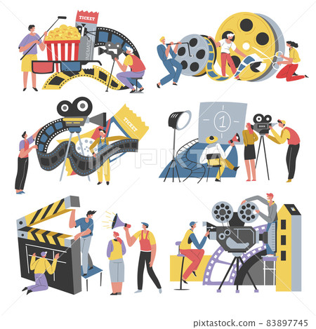Cinema and filmmaking industry, team and director 83897745
