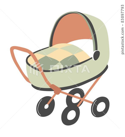 Children pram, stroller or perambulator vector 83897793