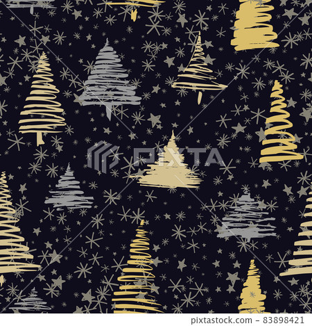 Christmas trees seamless pattern 83898421