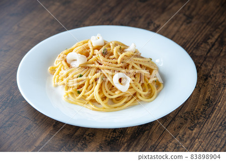 Cod roe and squid pasta Cod roe and squid pasta 83898904