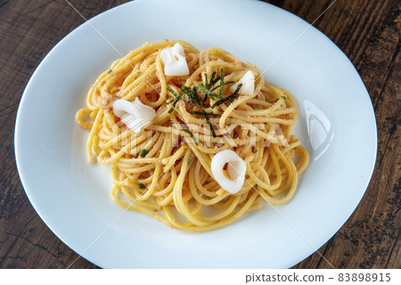 Cod roe and squid pasta Cod roe and squid pasta 83898915