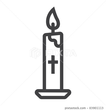 Easter candle line icon, easter and holiday, flame sign vector graphics, a linear pattern on a white background, eps 10. 83901113