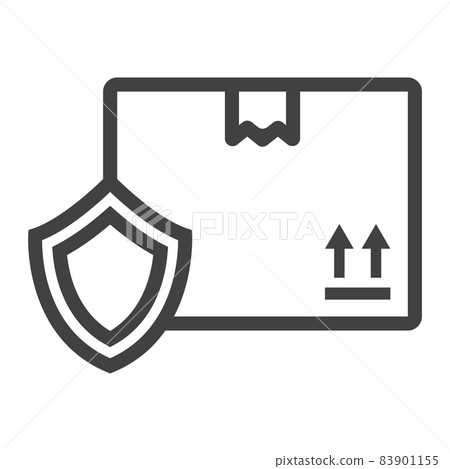 Cardboard Box Protection line icon, logistic and delivery , carton box safe sign vector graphics, a linear pattern on a white background, eps 10. 83901155