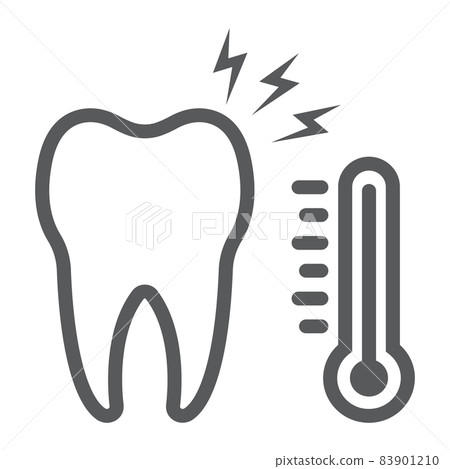 Sensetive tooth line icon, stomatology and dental, sick tooth sign vector graphics, a linear pattern on a white background, eps 10. Sensetive tooth line icon, stomatology and dental, sick tooth sign vector graphics, a linear pattern on a white background, eps 10. 83901210