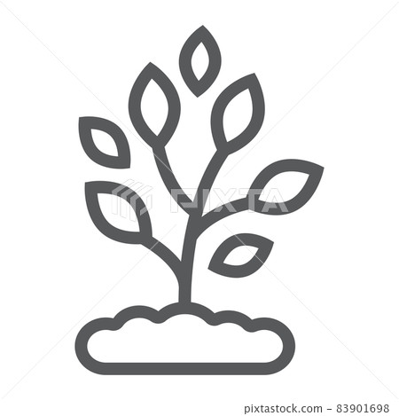 Plant line icon, farming and agriculture, ecology sign vector graphics, a linear pattern on a white background, eps 10. Plant line icon, farming and agriculture, ecology sign vector graphics, a linear pattern on a white background, eps 10. 83901698