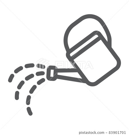 Watering can line icon, farming and gardening, farm sign vector graphics, a linear pattern on a white background, eps 10. Watering can line icon, farming and gardening, farm sign vector graphics, a linear pattern on a white background, eps 10. 83901701