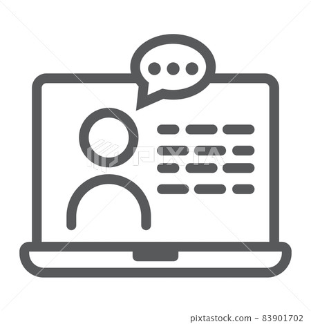 Online Consulting line icon, e learning and education, support sign vector graphics, a linear pattern on a white background, eps 10. Online Consulting line icon, e learning and education, support sign vector graphics, a linear pattern on a white background, eps 10. 83901702