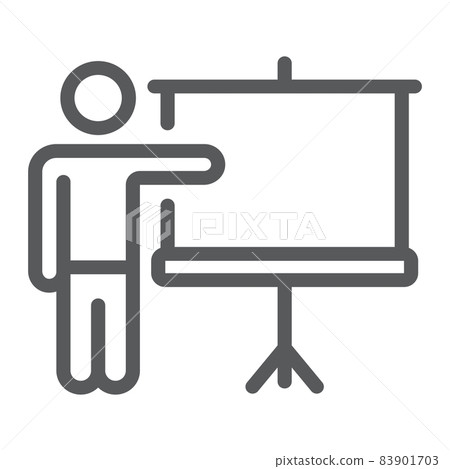 Training line icon, e learning and education, presentation sign vector graphics, a linear pattern on a white background, eps 10. 83901703
