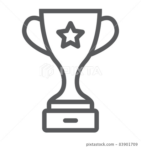 Champion cup award line icon, trophy and winner, victory sign vector graphics, a linear pattern on a white background, eps 10. 83901709