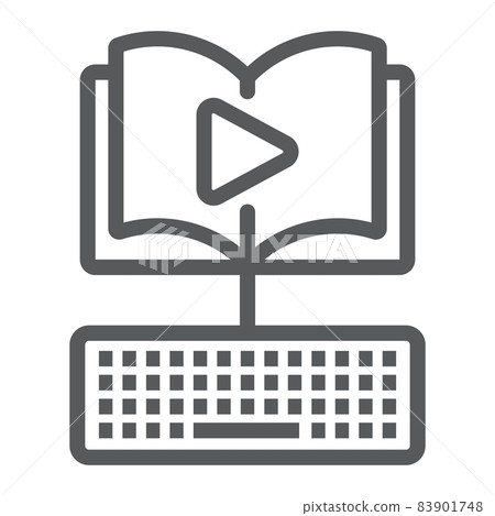 Video Lesson line icon, e learning and education, audio book sign vector graphics, a linear pattern on a white background, eps 10. 83901748