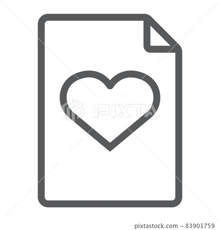 Wish list line icon, e commerce and marketing, document sign vector graphics, a linear pattern on a white background, eps 10. 83901759