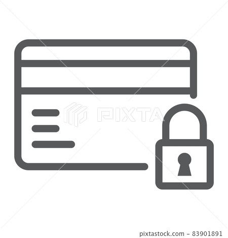 Credit Card Security line icon, e commerce and marketing, payment sign vector graphics, a linear pattern on a white background, eps 10. 83901891