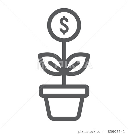 Successful investment line icon, development and business, money growth sign vector graphics, a linear pattern on a white background, eps 10. 83902341