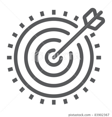 Target line icon, development and business, dartboard sign vector graphics, a linear pattern on a white background, eps 10. Target line icon, development and business, dartboard sign vector graphics, a linear pattern on a white background, eps 10. 83902367