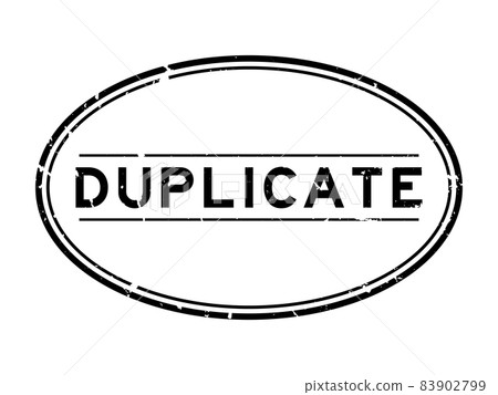 Grunge black duplicate word oval rubber seal stamp on white background Grunge black duplicate word oval rubber seal stamp on white background 83902799