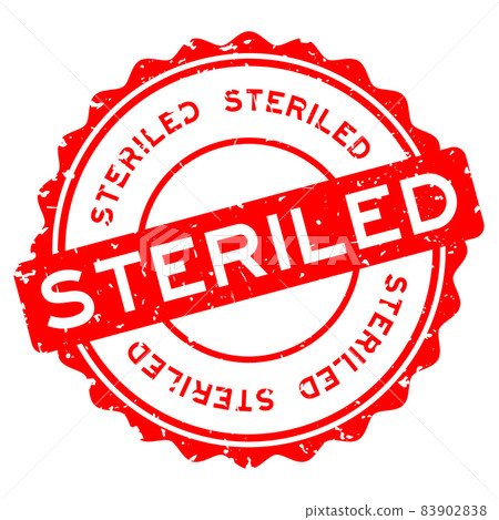 Grunge red steriled word round rubber seal stamp on white background Grunge red steriled word round rubber seal stamp on white background 83902838