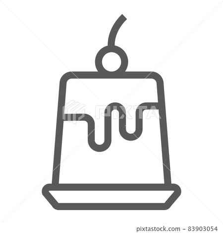 Pudding jelly line icon, sweet and tasty, dessert sign vector graphics, a linear pattern on a white background, eps 10. 83903054