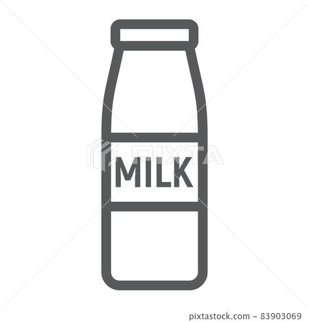 Bottle of milk line icon, drink and food, dairy sign vector graphics, a linear pattern on a white background, eps 10. 83903069