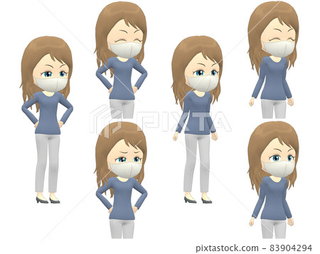 [Angry A] Caucasian female knit wave diagonal 83904294