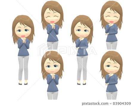 [Fun A] Caucasian female knit wave front 83904309