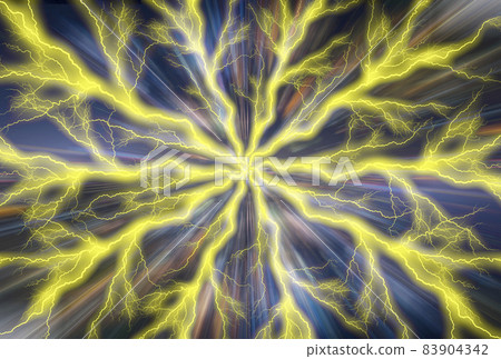 An image that warps into a different dimensional space. Lightning, time travel, different space. 83904342