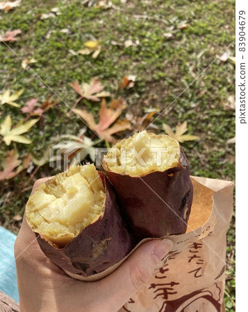 Roasted sweet potatoes eaten in the park Roasted sweet potatoes eaten in the park 83904679