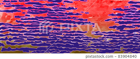 Ukiyo-e style red clouds and purple sky Ukiyo-e style red clouds and purple sky 83904840