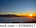 The rising sun over the sea of clouds 83906817