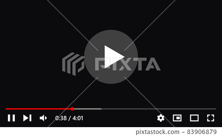 Video player interface design template. Full frame video player elements mockup template. Video player interface design template. Full frame video player elements mockup template. 83906879