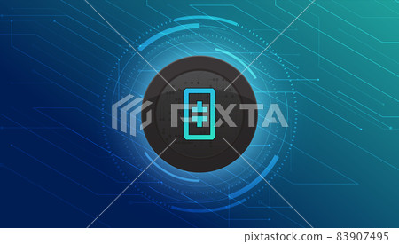 Theta Token banner. THETA coin cryptocurrency concept banner background. 83907495