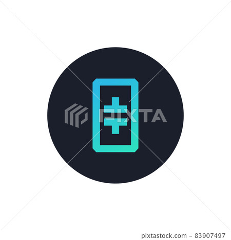 Theta token icon isolated on white background. 83907497