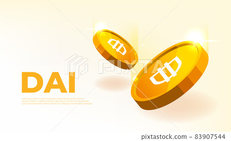 Dai coin banner. DAI coin cryptocurrency concept banner background. 83907544