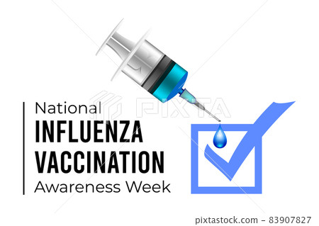 National Influenza Vaccination Week. Vector illustration on white 83907827