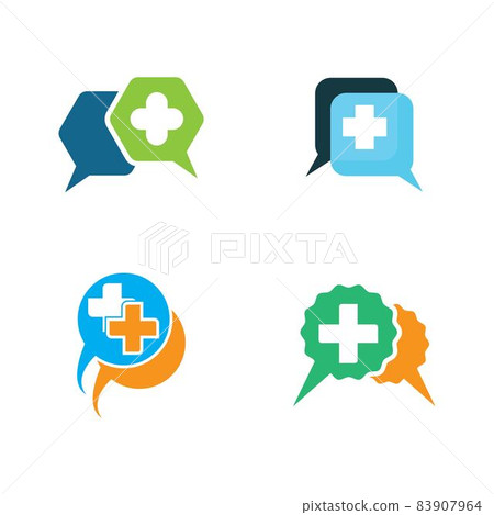 Chat health logo vector icon Chat health logo vector icon 83907964