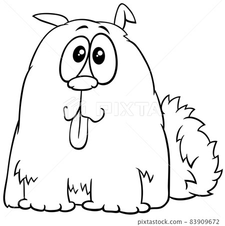cartoon funny shaggy dog comic character coloring book page 83909672