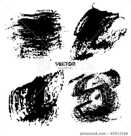Vector Set of brush strokes Black color on white background. Hand painted grange elements. Ink drawing. Dirty artistic design . Place for text, quote, information, company name. Vector Set of brush strokes Black color on white background. Hand painted grange elements. Ink drawing. Dirty artistic design . Place for text, quote, information, company name. 83911598
