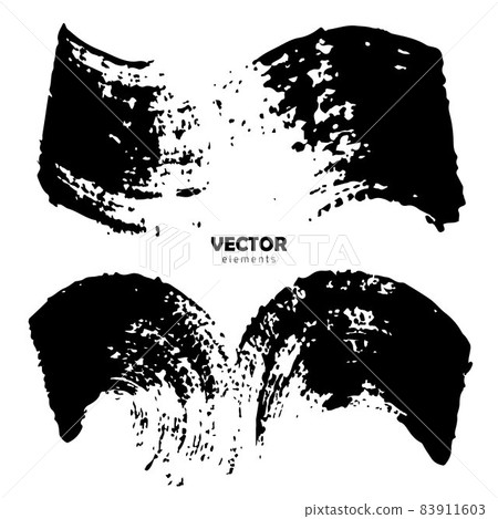 Set Brush Shape Vector Strokes in Black color on white background. Hand painted grange elements. Ink drawing. Dirty artistic design . Place for text, quote, information, company name. Set Brush Shape Vector Strokes in Black color on white background. Hand painted grange elements. Ink drawing. Dirty artistic design . Place for text, quote, information, company name. 83911603